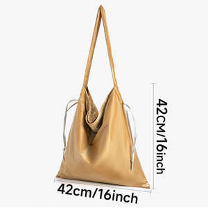 Bolso de compras de un solo hombro para mujer, moderno, de alta calidad y elegante, con cordón grande. - Product Image 5