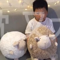 Jouet en peluche d'oreiller rond en forme de mouton coréen-Poupée en peluche Shirley en forme de mouton Giji, jouet de coussin en tissu doux, poupée bébé