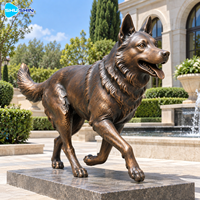 Sculpture réaliste de chien gardien en bronze, moulée à la cire perdue, en laiton et cuivre, statue animale personnalisée pour la place, l'hôtel, la cour, l'entrée de la villa