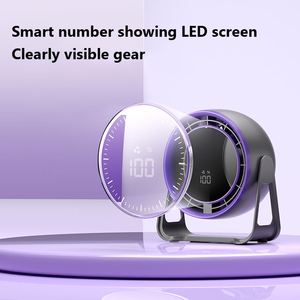 พัดลมตั้งโต๊ะไฟฟ้าขนาดเล็กแบบชาร์จ USB พร้อมจอแสดงผล LED หมุนได้ 320 องศา ปรับความเร็วลมได้ 100 ระดับ พกพาสะดวกสำหรับใช้งานกลางแจ้ง ใช้งานได้นาน 3-5 ชั่วโมง - Product Image 2