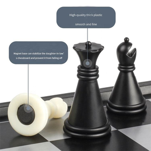 Scacchiera Pieghevole Antiscivolo Resistente agli Urti in Plastica per Viaggi Studenti Competizioni <span class=keywords><strong>Principianti</strong></span> Gioco Educativo per Bambini <span class=keywords><strong>Scacchi</strong></span> Magnetici - Product Image 3