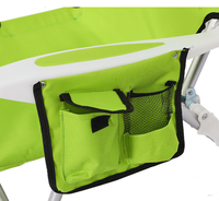 Chaise de plage pliable en aluminium 4 positions inclinables Chaise de pêche Oxford imperméable réglable avec refroidisseur