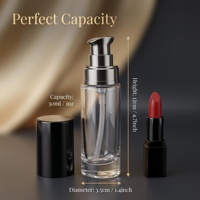 Flacon pompe cosmétique vide en verre de 30 ml pour crème BB, maquillage, fond de teint liquide