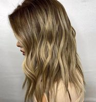 Wig Rambut Asli Eropa Gaya Prety dengan Lace Front, Balayage Pirang HD dengan Akar Gelap, 100% Rambut Manusia