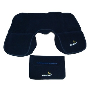 Aksesoris perjalanan 3 dalam 1 termurah Set perjalanan pesawat perlengkapan tidur perjalanan dengan bantal leher tiup - Product Image 4
