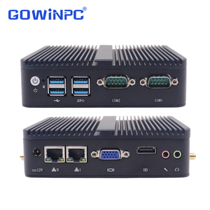 มินิพีซีอุตสาหกรรมไร้พัดลม พร้อม Intel J4125 J1900 N95 N2840 พอร์ต LAN กิกะบิตคู่ 2 พอร์ต RS232 COM แรม 16GB - Product Image 1