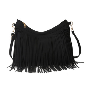 2023 bohème Vintage Hobo sac à bandoulière à la mode en cuir suédé longue frangée gland rétro grande capacité messager Zip hiver - Product Image 6