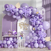 Kit de Globos Rosa Macaron con Lazo Blanco, Globos de Látex y Metalizados para Baby Shower, Cumpleaños de Niña, Decoración de Fondo para Fiestas