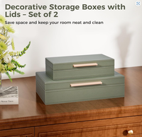 Boîte de rangement décorative personnalisable avec couvercle, en cuir PU/velours, poignée en métal doré, pour souvenirs, photos, documents, style moderne