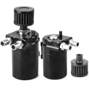 Haofa universal alumínio preto prata vermelho turbo diesel reservatório tanque captura lata de óleo/tanque de combustível com filtro de respiro