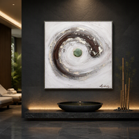 Peinture sur toile murale abstraite moderne de grande taille, sur mesure, avec pierres naturelles, peinture acrylique écologique, faite à la main