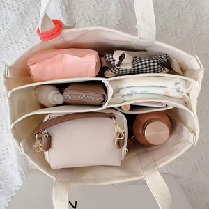 Bolsos Tote de <span class=keywords><strong>Lona</strong></span> Grandes y Reutilizables para Mujer, con Múltiples Bolsillos, Cierre de Botón, Estilo Bandolera, para la Universidad - Product Image 2