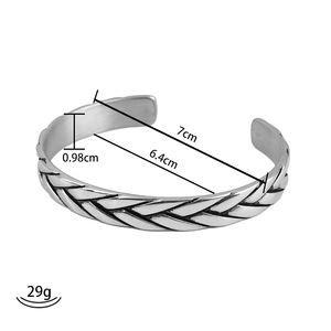 Weave <b>Bangle</b> Bracelets for Men Viking 316L Stainless Steel Wheat <b>Charms</b> Jewelry Trendy Gifts - Product Image 6
