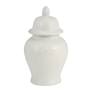 Vaso in Ceramica con Coperchio, Decorazione Classica per la Casa, Design Tradizionale per Soggiorno, Vaso Decorativo - Product Image 1