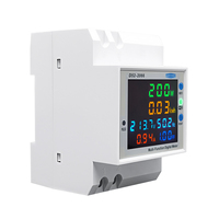 TOMZN Compteur intelligent WIFI 6-en-1 sur rail DIN, moniteur AC 110V 220V 100A, Voltmètre, Courant, Facteur de puissance, Énergie active kWh, Fréquence, TUYA