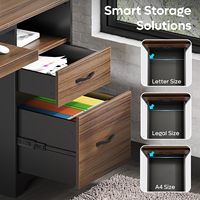 Bureau d'ordinateur moderne en bois SENYU avec tiroirs de rangement pour poste de travail à domicile