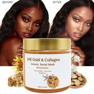 Masque facial de soin de la peau coréen personnalisé à faible MOQ, blanchissant et hydratant, masque facial au collagène d'or 24 carats pour femmes - Product Image 2