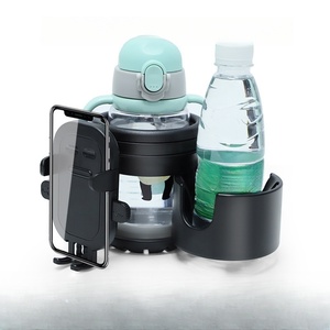 Support de tasse pour poussette avec rangement pour téléphone portable, biberon, accessoires mobiles et porte-bouteille - Product Image 1