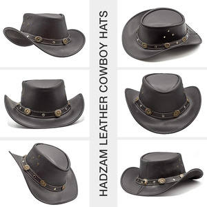 Sombreros de Vaquero de Cuero Genuino Estilo Occidental Totalmente Personalizados, Sombrero de Vaquero Vintage de Primera Calidad, Sombreros de Vaquero Occidentales de Marca Privada - Product Image 2
