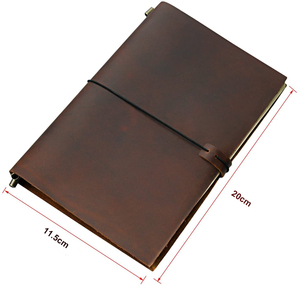 Diario de cuero recargable Vintage, cuaderno de viajero impreso para hombres y mujeres con 100 hojas de almohadilla legal, diario de viaje - Product Image 3