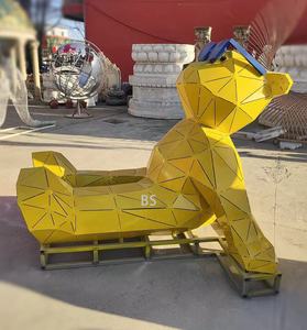 Escultura Grande <span class=keywords><strong>de</strong></span> Acero Inoxidable para Exteriores, Oso Iluminado <span class=keywords><strong>de</strong></span> Pie, para Jardín, Punto Turístico, Decoración Metálica para Paisajes - Product Image 4