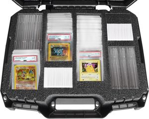 Caja de almacenamiento de tarjetas graduadas de viaje personalizada de ultra calidad Estuche de tarjetas deportivas con tres compartimentos de forma absorbente - Product Image 3