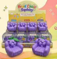Jouet Squishy en argile en forme de fruit, à rebond lent, anti-stress, sensoriel, boîte de présentation, vente en gros