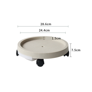 Rouleau de pot de fleur de roue durcie avec support de <span class=keywords><strong>soucoupe</strong></span> mobile rond palette de support de jardin intérieur extérieur <span class=keywords><strong>pour</strong></span> <span class=keywords><strong>plantes</strong></span> d'intérieur et d'extérieur - Product Image 1