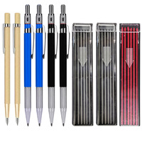Outils de Scribe pour le travail du bois Architecte Marqueur de trou profond Crayon de charpentier mécanique Stylo automatique Longlife sec avec porte-manchon