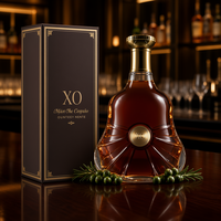 Bouteille gaufrée 700 ml en verre super flint avec logo couleur personnalisé pour spiritueux, whisky, liqueur, acceptant l'emballage personnalisable, vente en gros directe usine