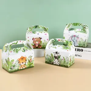 Animal printed candy boxes for children's jungle-themed birthday parties