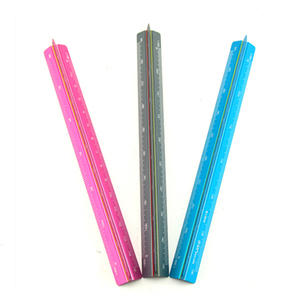 Nuevo diseño Mini <span class=keywords><strong>15</strong></span> <span class=keywords><strong>cm</strong></span> 6 pulgadas logotipo personalizado aluminio Color codificado Triangular arquitecto escala regla <span class=keywords><strong>15</strong></span> <span class=keywords><strong>cm</strong></span> con números láser - Product Image 1