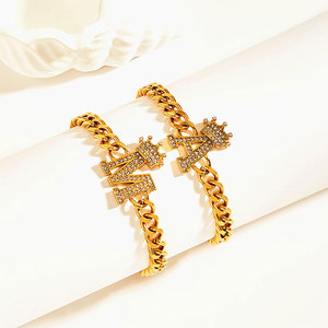 Non Tarnish 316L Stainless Steel <b>Men's</b> Fashion Bracelets & <b>Bangles</b> 14k 18k Pvd Gold Plated Crown Jewelry Bracelet <b>for</b> <b>Men</b> - Product Image 1