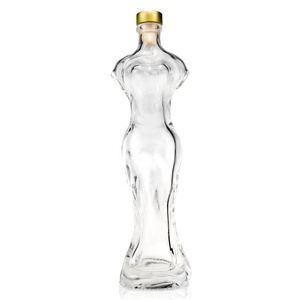 Cơ thể con người chai thủy tinh tùy chỉnh thiết kế rỗng độc đáo hình 750ml siêu Flint Glass Gin rượu đồ uống chai rượu với nút chai - Product Image 4