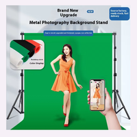 Paket Stand Latar Belakang Hijau 3*3m untuk Fotografi Langsung Termasuk Penyangga dan Kain - Aksesoris Studio Foto