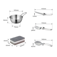 Ensemble de 3 ustensiles de cuisine de camping légers et peints à prix abordable – Kit de vaisselle de camping