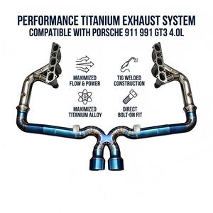 ท่อไอเสีย Vortex Blue Burnt Titanium X-Pipe พร้อมเฮดเดอร์สำหรับ Porsche 911 991 GT3 4.0L ปี 2014-2019 ชุดแต่งเพิ่มสมรรถนะ - Product Image 1