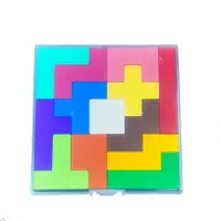 Vendita calda Puzzle in legno gioco di intelligenza giocattolo prima educazione irregolare Mini blocchi 3D Puzzle Tetri in legno