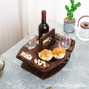Autonomy Portable Wooden Multi Layer <b>Tray</b> For Picnics Parties Drinks <b>Snacks</b> Fruit Handheld Wine <b>Tray</b> - Product Image 3