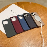 Coque en micro sergé recyclé tissé fin étui de téléphone durable en suède pour iPhone 15 15 pro 15 pro max coque de téléphone tissée fine