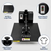 Presse à chaud plate ZYJJ 15 pouces (38 cm) avec minuterie numérique et contrôle de température, machine de transfert thermique manuelle pour impression DTF