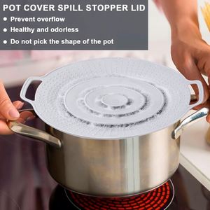 Durable Boil Over Spill <b>Lid</b>, Food Grade Multi-function Round Anti Spoil <b>Lid</b>, Microwave Kitchen <b>Pot</b> Cover - Product Image 4