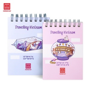 Hong Ha Travelling Vietnam A7 Spiral <b>Diary</b> Notebook <b>with</b> PVC <b>Cover</b> Digital Printing MOQ 200 160 Notebooks/Carton Packaging - Product Image 1