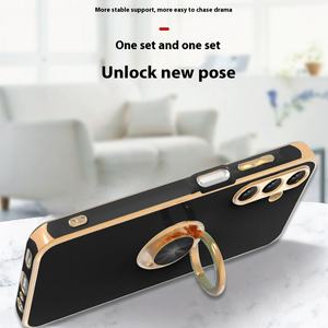 6D soporte de anillo galvanizado soporte magnético SAMA15 TPU cubierta protectora de agarre de teléfono para <span class=keywords><strong>Samsung</strong></span> S24Ultra/S23FE fundas de teléfono móvil - Product Image 2