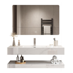Placa de piedra de doble capa, lavabo de cerámica sin costuras, armario de Baño de Hotel <span class=keywords><strong>con</strong></span> espejo inteligente - Product Image 5
