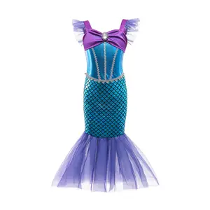 2024 vendita calda sirena ragazza Halloween Costume Cosplay sirena festa di compleanno per bambini vestito fantasia