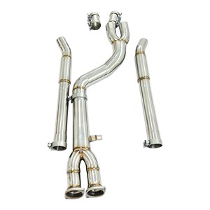 ท่อไอเสียกลางคู่แบบเรโซเนเตอร์ Vortex Racing SS304 สำหรับ BMW X3M F97 X4M F98 S58 3.0T รุ่น Performance Center พร้อมแคลมป์ - Product Image 1