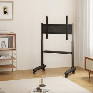 32-86 pollici in acciaio inox rimovibile TV Stand regolabile in altezza Mobile Trolley TV carrello con mensola