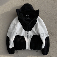 Veste en polaire à fermeture éclair, personnalisée avec logo brodé, de haute qualité, écologique, respirante, chaude pour l'hiver, épaisse, style streetwear, à carreaux