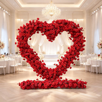 Arche de fleurs artificielles en soie de luxe sur mesure pour mariage, fabricant d'arche de fleurs artificielles en forme de corne pour la décoration de mariage et d'événements